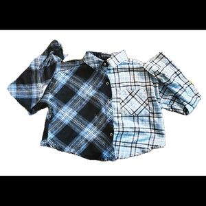 Two Toned Cropped Long-sleeve Button Down